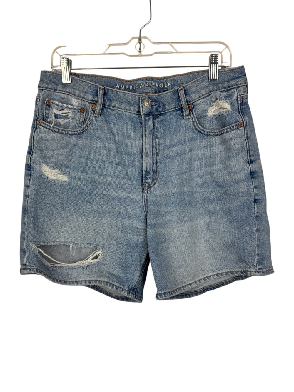American Eagle Relaxed Strigid Distressed Jean Shorts sz 10